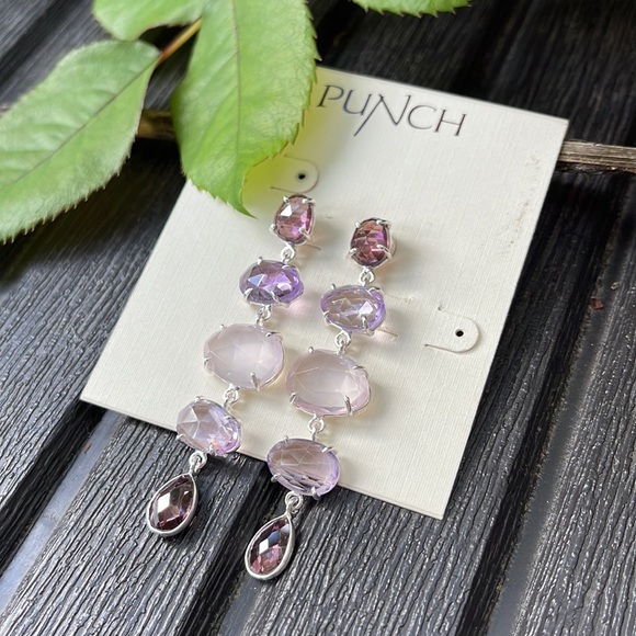 Pink & Purple Dangle Earrings - Picture 5 of 14